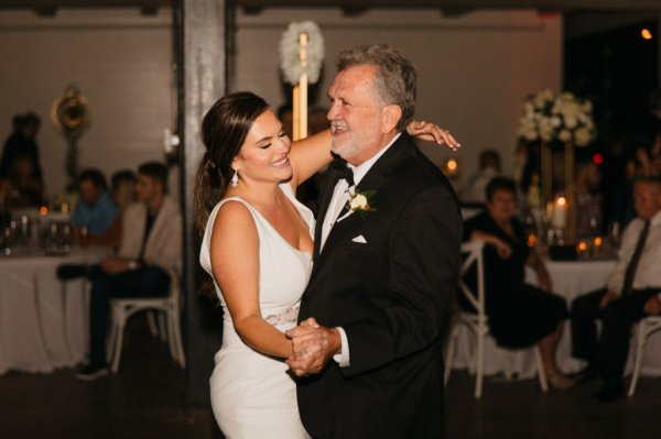 bride and father dancing