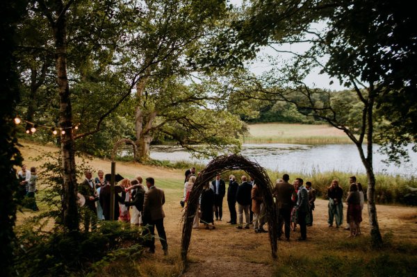 outdoor tipi wedding woods