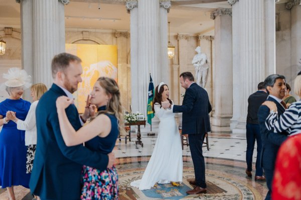 Dublin city hall wedding groom navy suit