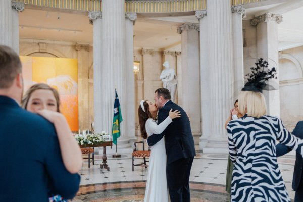 Dublin city hall wedding groom navy suit