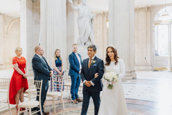 father walking bride down aisle dublin city hall