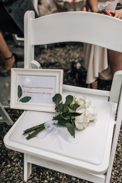 memorial seat at ceremony