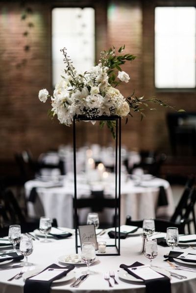 black wedding decor