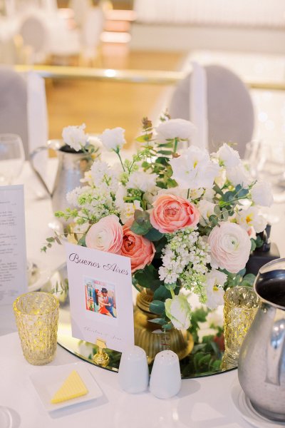 flower centerpiece peach roses