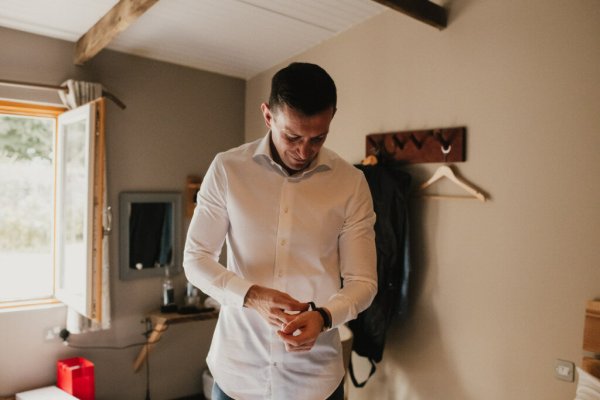 Groom getting ready