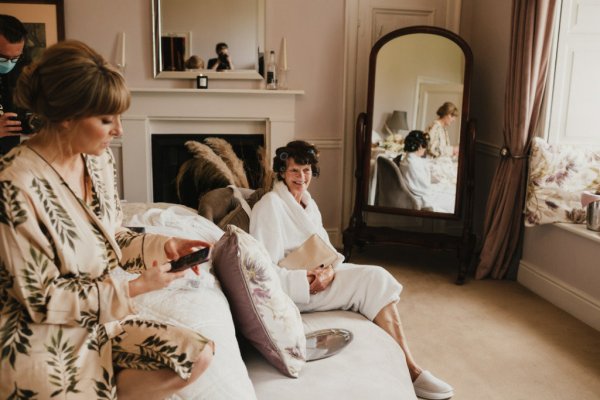 Bridesmaid getting ready