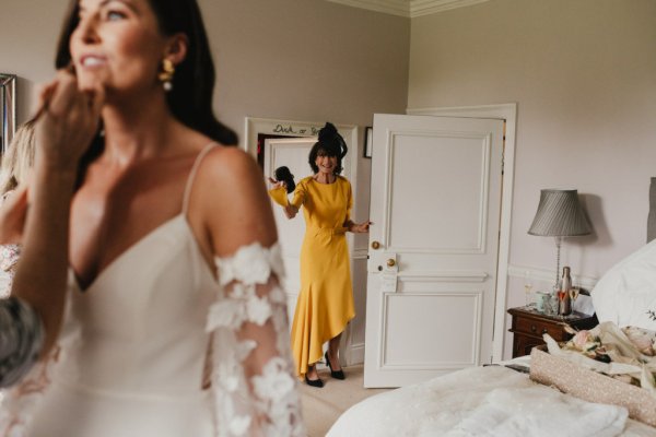 Bride getting ready guest bridesmaid