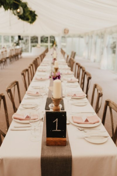 Cutlery pink napkin dining table