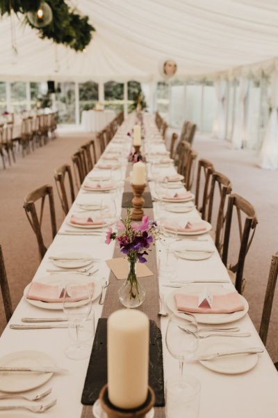 Cutlery pink napkin dining table