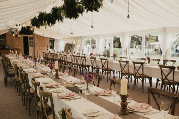 Dining room chairs candles flowers