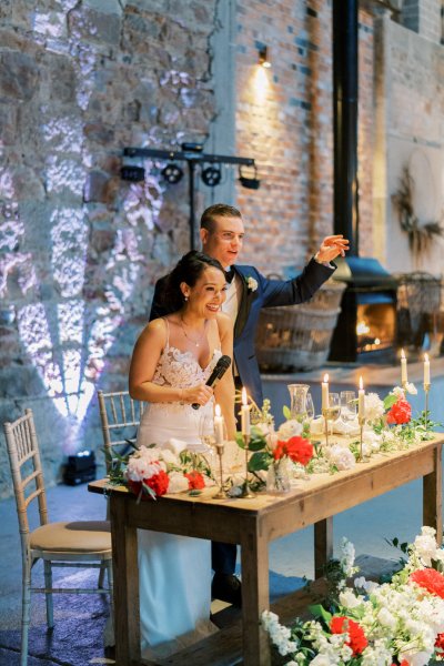 Bride groom speeches speech candles red roses