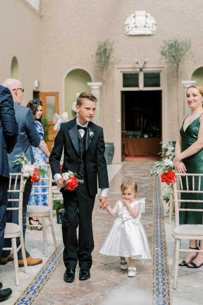 Flower girl boy aisle flowers