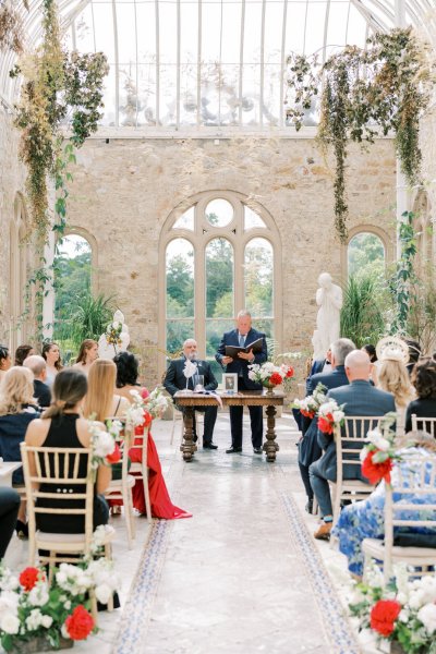 Bride groom officiant officiate wedding ceremony