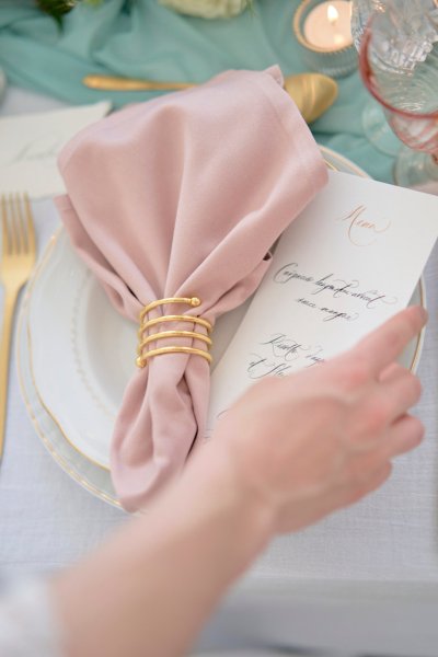 Serviette pink cutlery candles