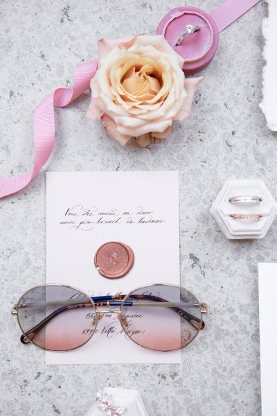 Rose flowers invitation names sunglasses flowers