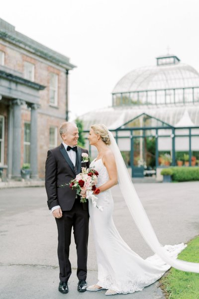 Bride groom garden park roses flower bouquet