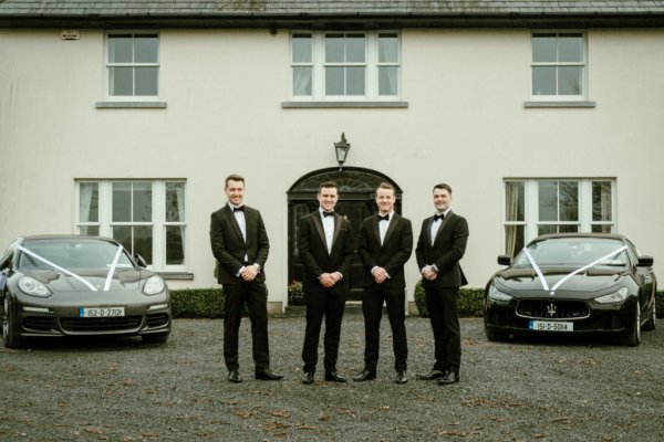 Groom and groomsmen exterior