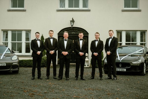 Groom and groomsmen exterior