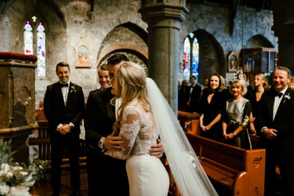 Church bride groom guests