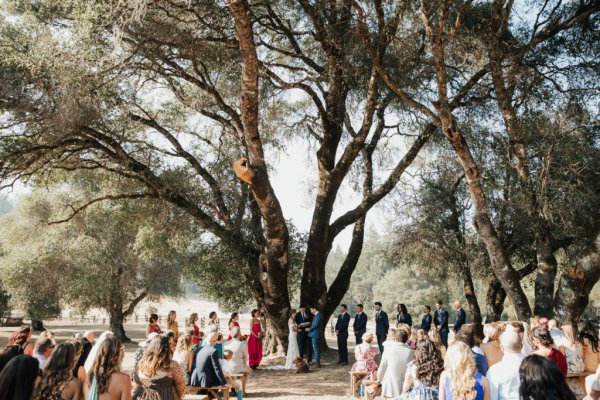 Bride groom wedding ceremony guests officiant officiate