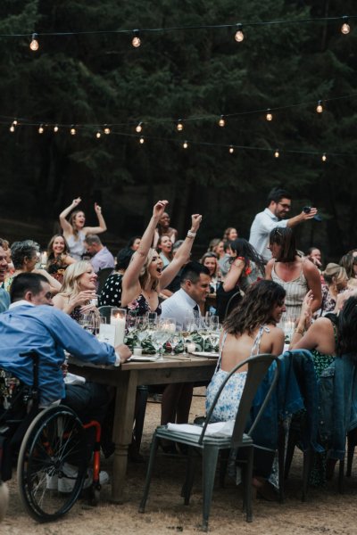 Guests laughing playing games celebrating