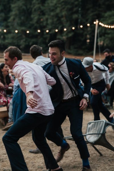 Guests dancing exterior outside