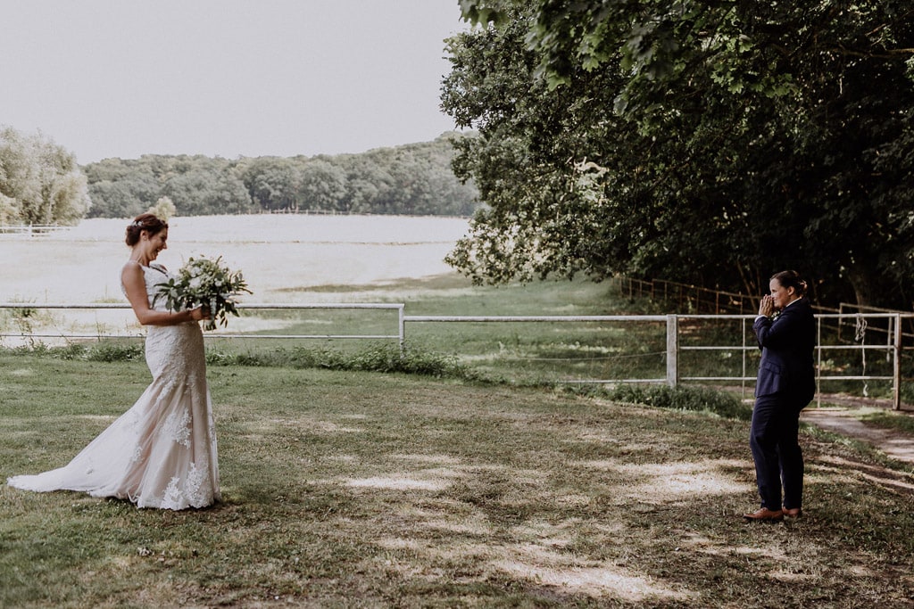 first look bride and groom