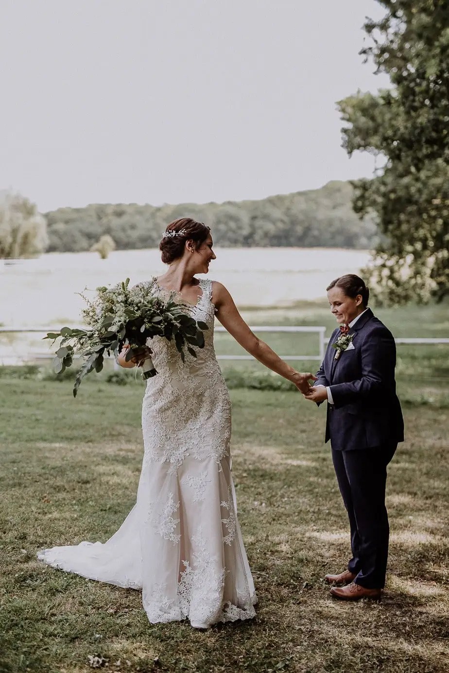 first look bride and groom