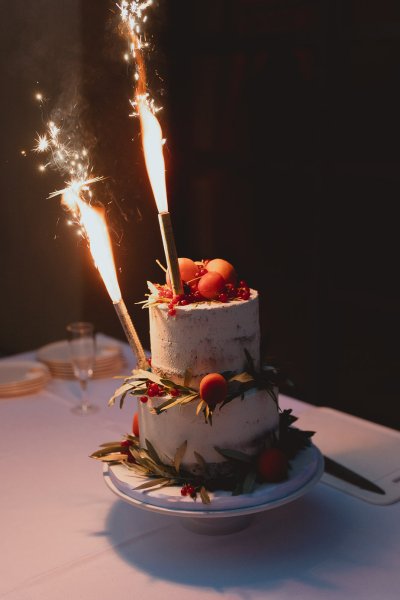 Cake sparklers fruit