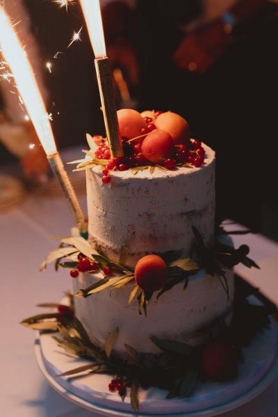 Cake sparklers fruit