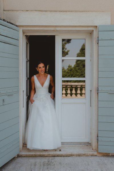 Bride with bridesmaids