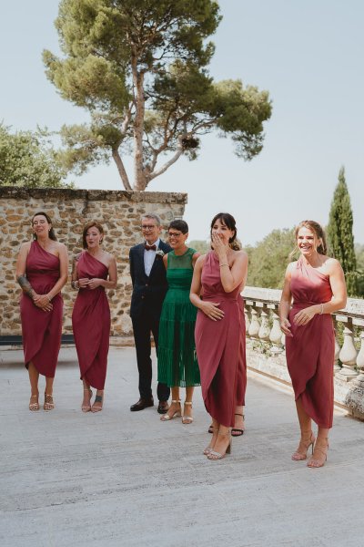 Bridesmaids waiting for bride