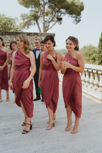 Bridesmaids waiting for bride