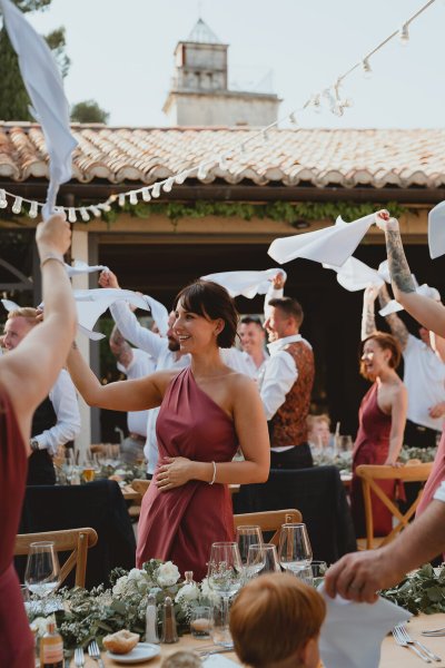 Bridesmaids dancing