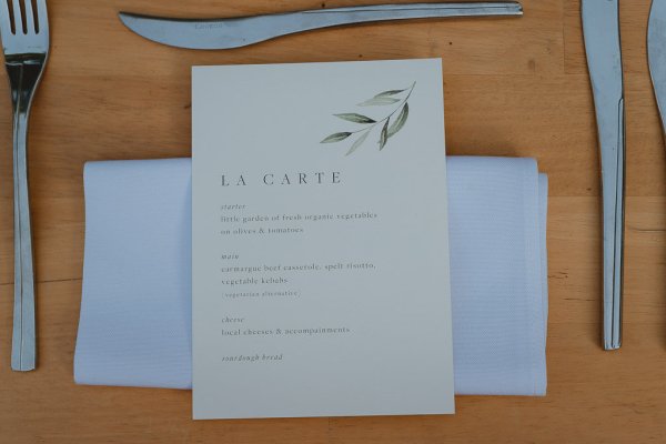 La Carte food menu