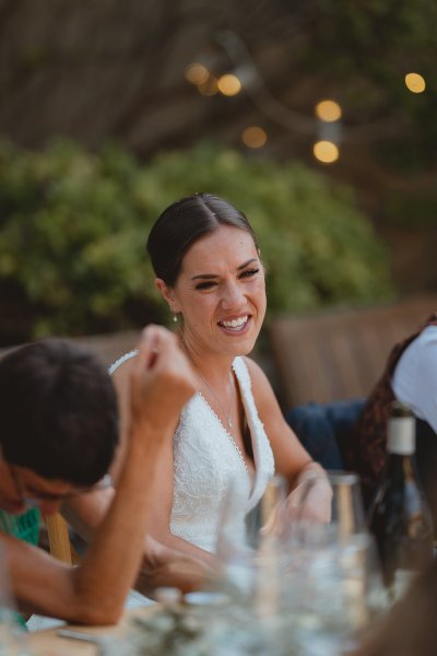 Bride at speeches