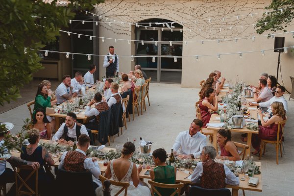 Guests dining table speeches