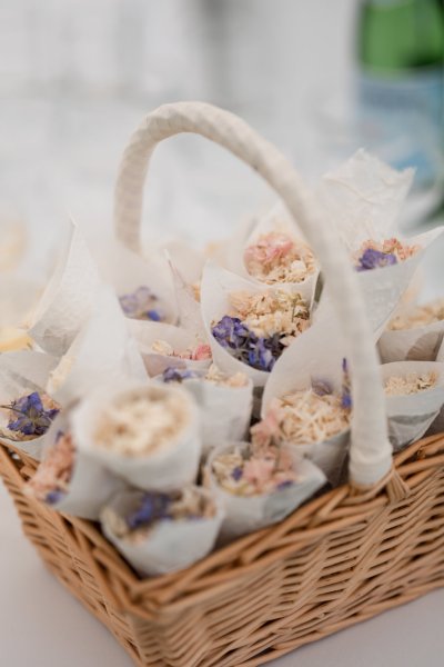 Basket of flowers for flower girl