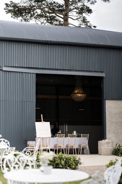 Exterior dining room in farmhouse