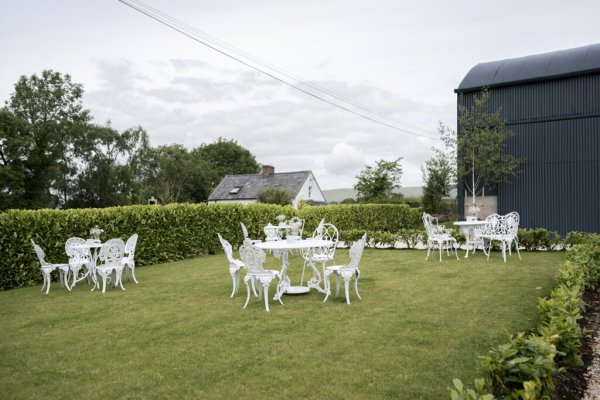 Table and chairs garden grass