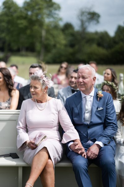 Mother and father during wedding ceremony