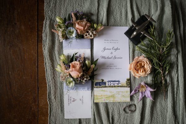 Letters orange flowers