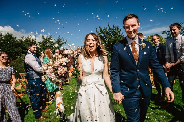 home garden wedding confetti outdoors