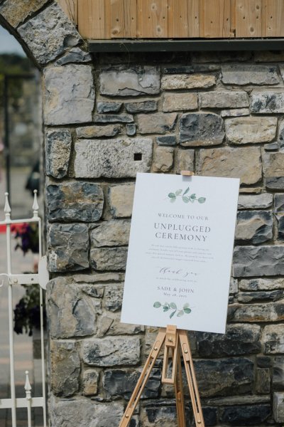 Welcome to the wedding paper sign stand