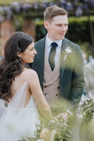 Bride and groom during wedding ceremony