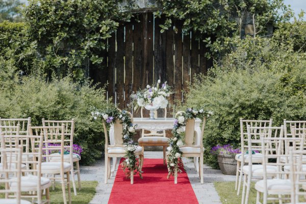 Empty wedding venue chairs