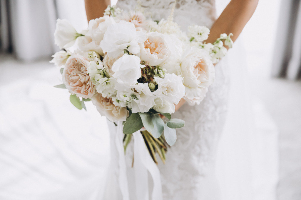 Bride holding bouquet