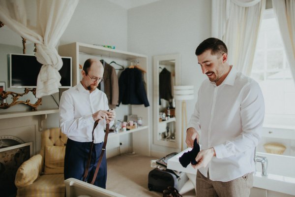 Groom getting ready with groomsman