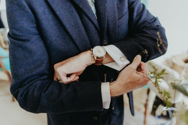 Father arm watch and suit detail