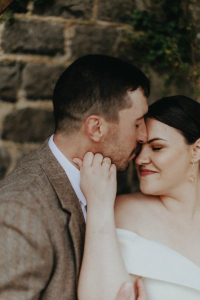 close shot of couple bride and groom